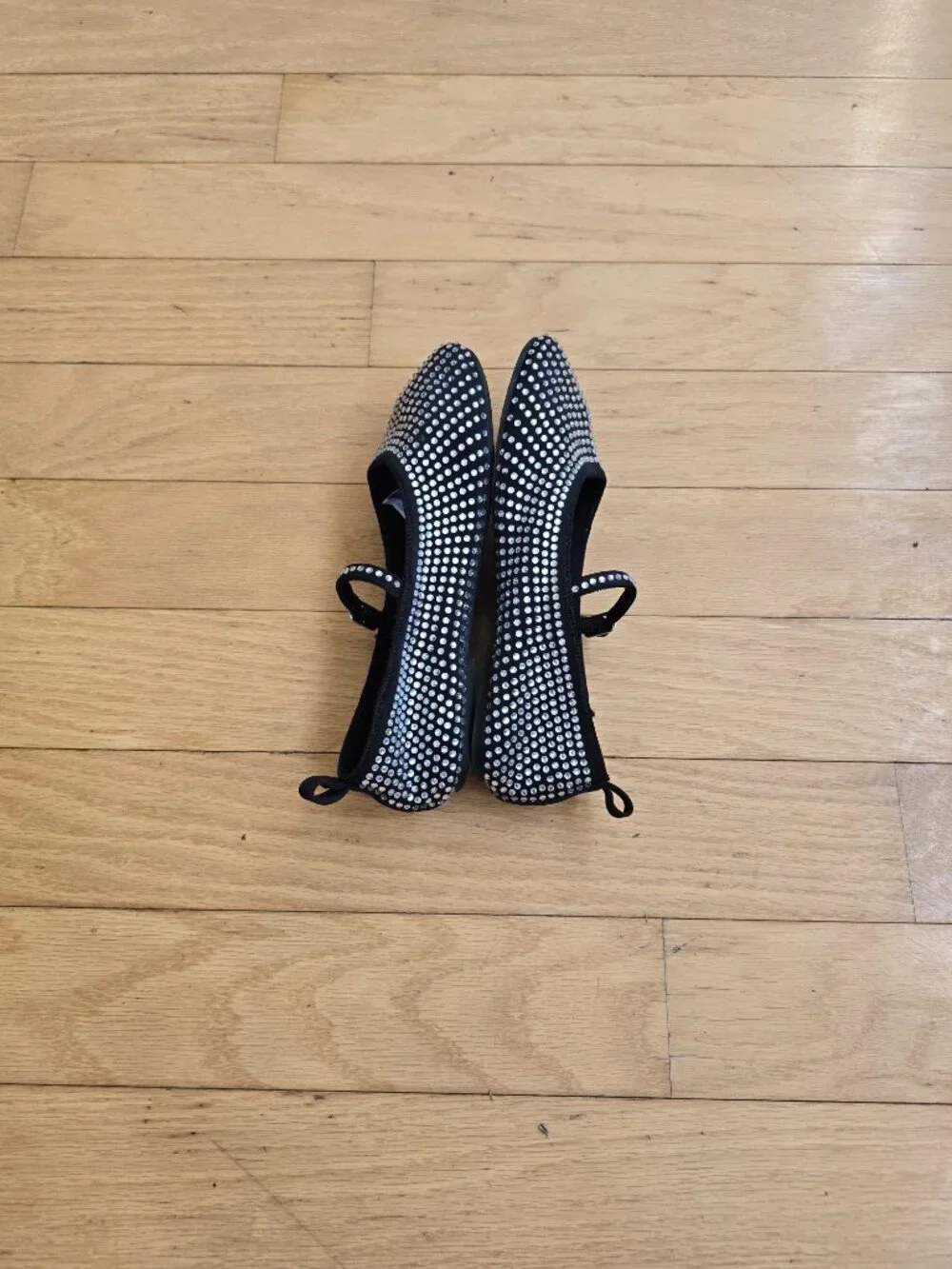 Zara | silver rhinestone black BalletCore falts | KIDS 3